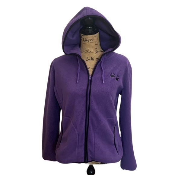 Purple Fleece Full Zip Hoodie Jacket Size M - Picture 1 of 9